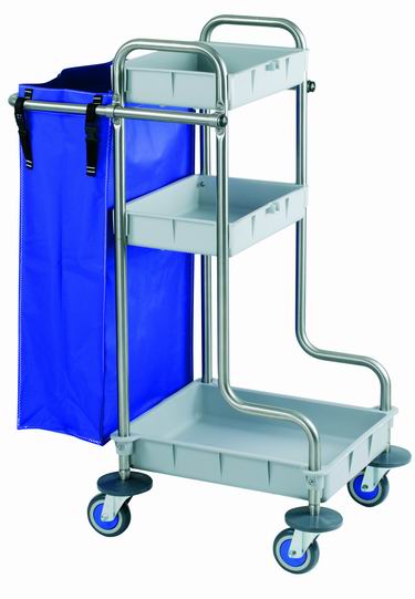 Carro de fregado fácil en acero inox 18/8 medidas: 61 x 51 x 113 cm (HASTA FIN DE EXISTENCIAS)